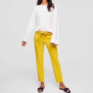 NWT LOFT Slim Tie Waist Pants Marigold Marisa Fit